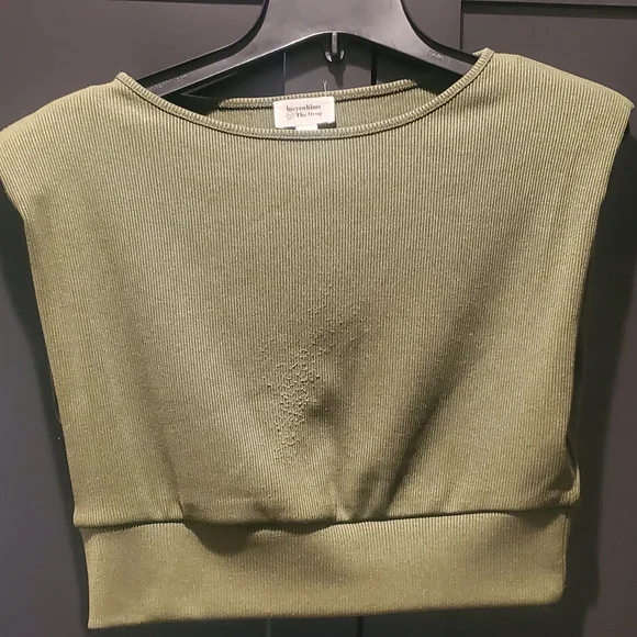 Stylish Olive Crop Top for Women - Picture 3 of 4